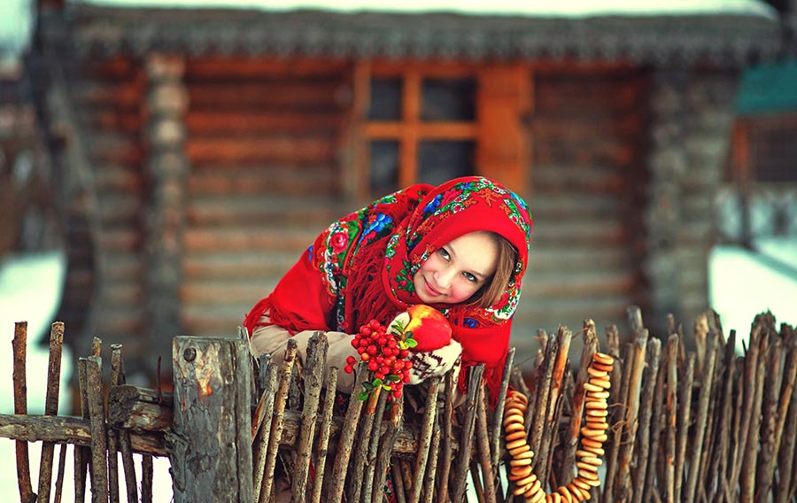 Sexy girl Women in Slavic costumes in Changchun