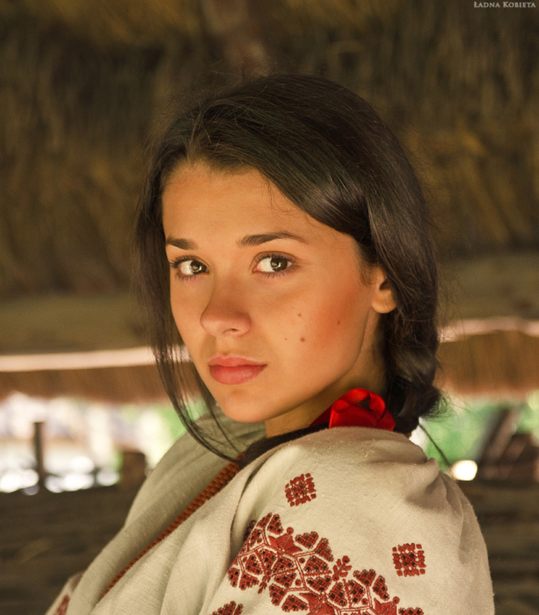 Girls in Slavic costumes in Changchun