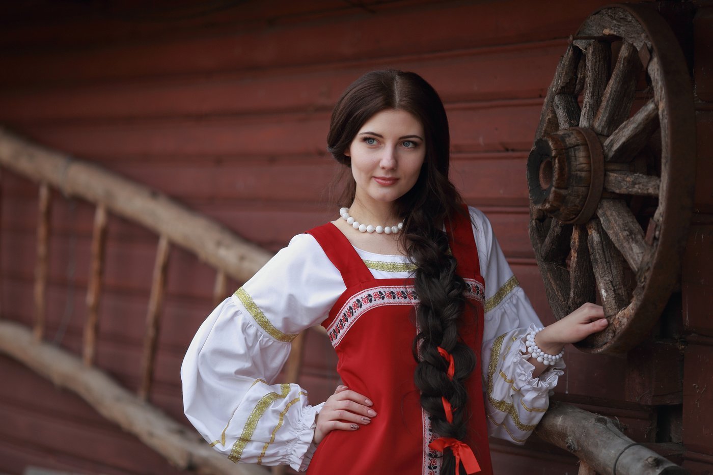 Girls in Slavic costumes in Changchun